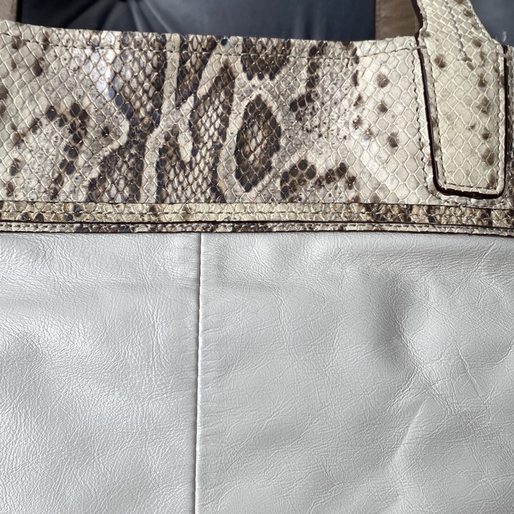 Audrey Inlaid Python Leigh Slim Tote - Picture 3 of 11